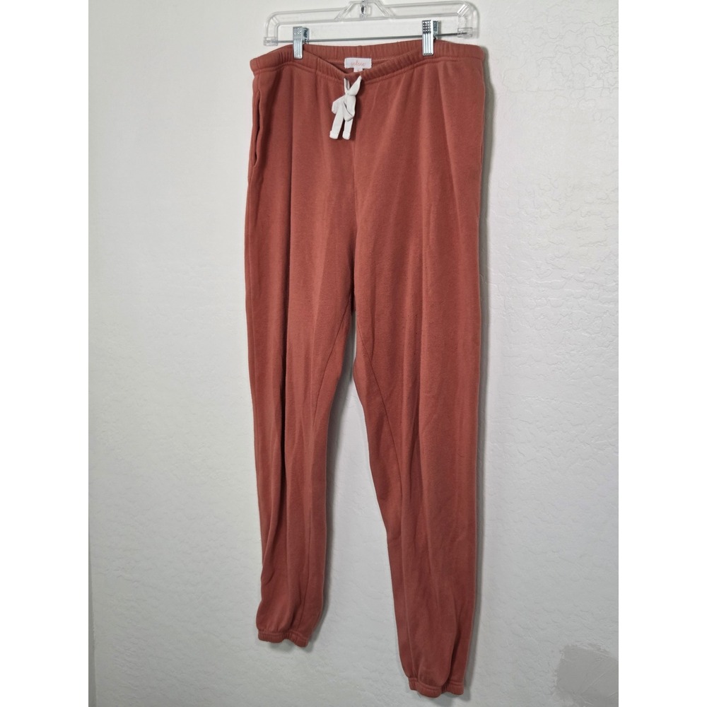 Colsie Womens Terracotta Rust Fleece Joggers Sweatpants Size Medium Drawstring